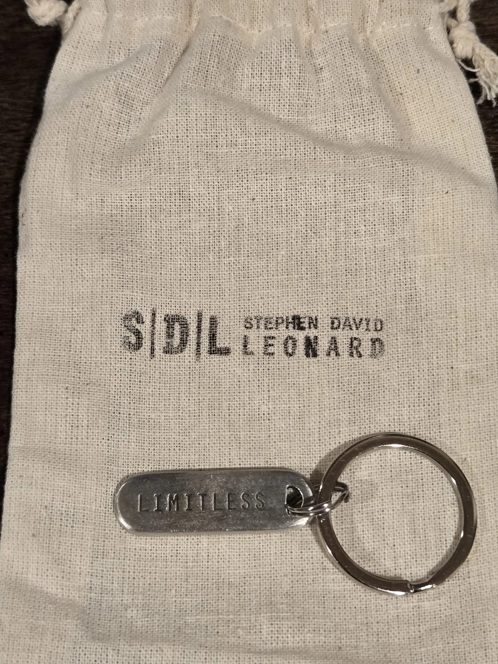 LIMITLESS Rounded Rectangular Pewter Inspirational Keychain